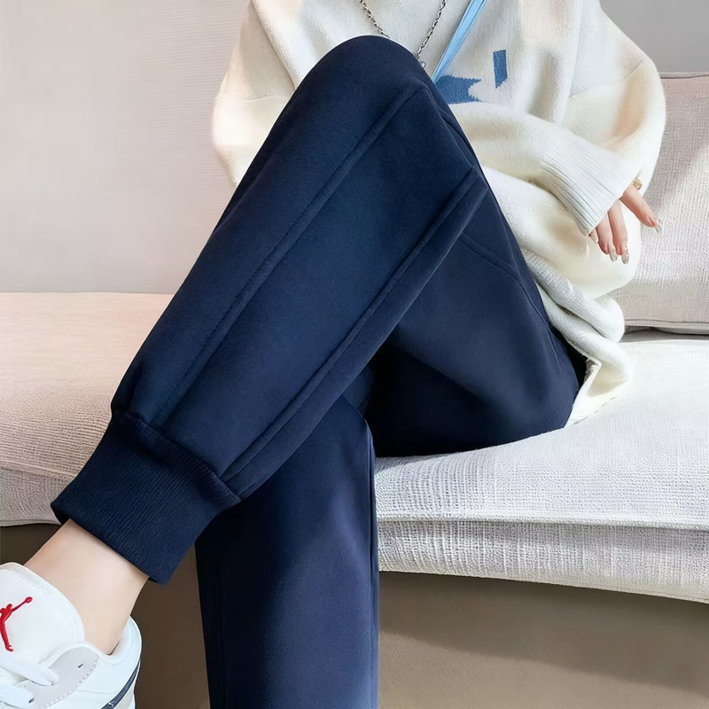 Women's High-End Cotton Sweatpants for Autumn and Winter, Slimming, Body-Covering, Casual, Versatile, Ribbed, Cuffed, Unisex Sports Pants Women's High-End Cotton Sweatpants for Autumn and Winter, Slimming, Body-Covering, Casual, Versatile, Ribbed, Cuffed, Unisex Sports Pants