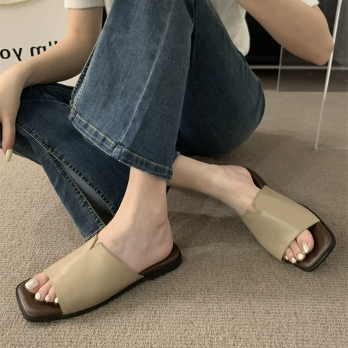 Летние тапочки, обувь для выхода на улицу, пляжные слайдеры, коллекция 2023, французский стиль, пляжный стиль