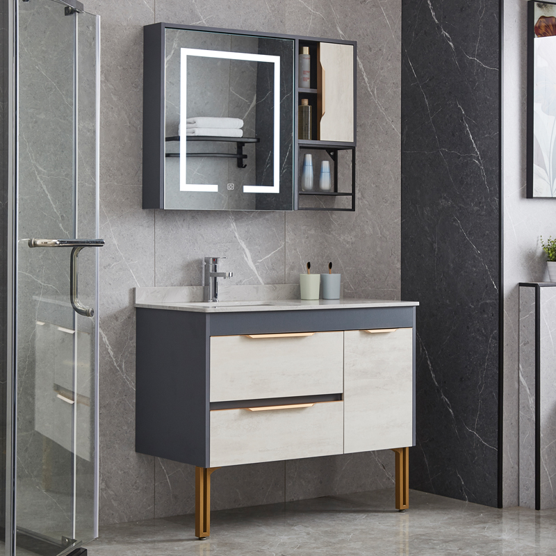 Marble bathroom cabinet combined floor-style minimal modern luxury wash handwash basin wash bathroom suite