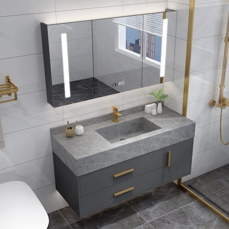 High-end custom smart rock bathroom cabinet combination simple luxury bathroom wash wash basin wash suite