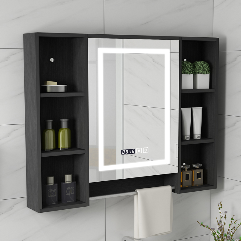 Intelligent defogging bathroom mirror cabinet mirror box wall-mounted modern light luxury powder room mirror cabinet toilet toilet mirror