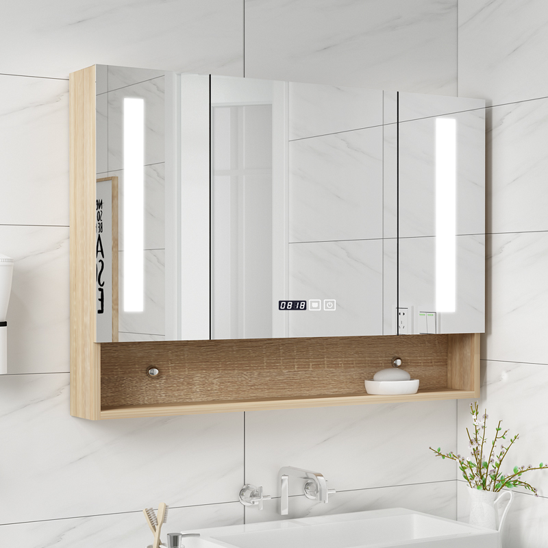Smart defogging bathroom mirror cabinet hanging wall style modern minimalist Dressing Room Washroom Mirror Case Toilet Mirror Cabinet Customised