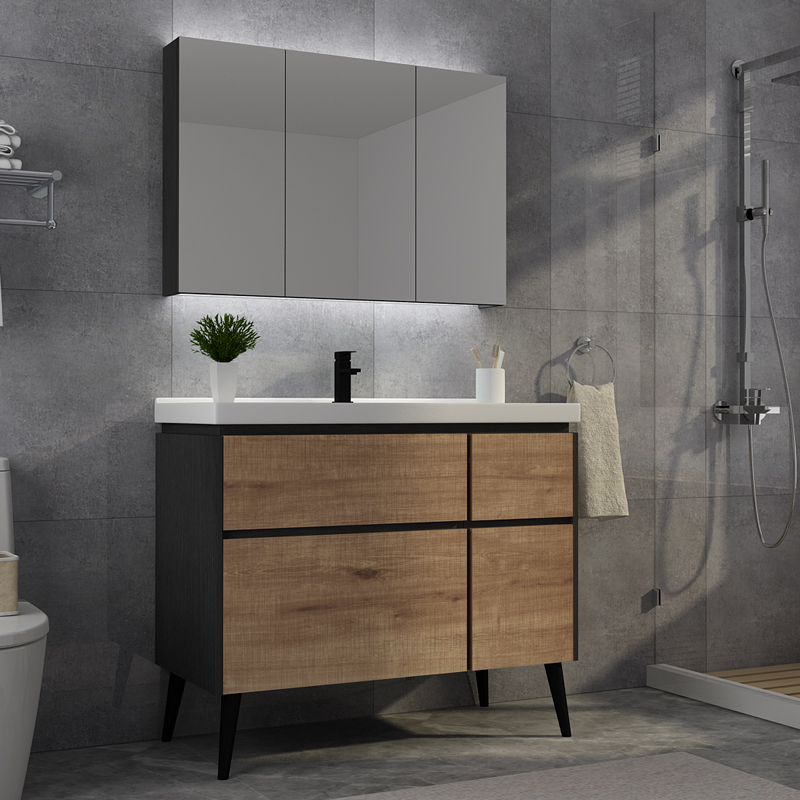 Bathroom cabinet combination floor-standing modern minimalist bathroom washstand washbasin washbasin rebound drawer design