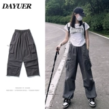 Летние тонкие дорожные штаны подходит для мужчин и женщин, в американском стиле, на шнурках, свободный крой