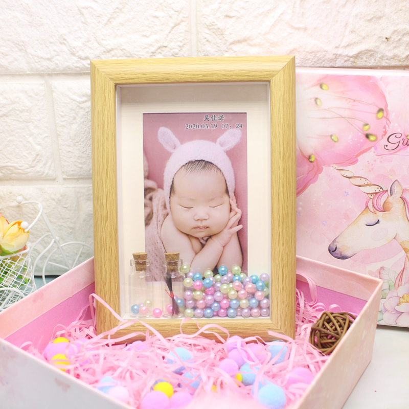 Baby fetal hair souvenir diy homemade baby fetal hair deciduous tooth umbilical photo frame set-up children's birthday gift