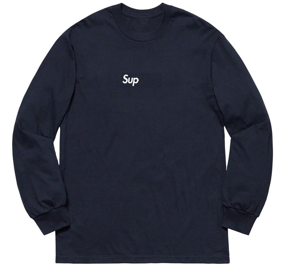 Navy BlueLogan   Box   LOGO   L / S   Long   Sleeve   Tee   Autumn and winter Bottom up Long sleeve T-shirt