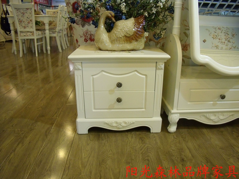 Thương hiệu đích thực / mục vụ Đồ nội thất / ván Hàn Quốc / Châu Âu / Pháp và kết hợp gỗ nguyên khối / bàn đầu giường / Xianghe Furniture City - Buồng