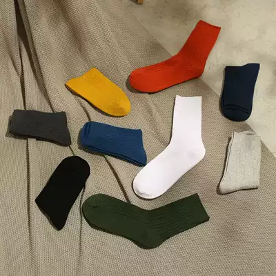 Socks men's pure cotton black mid-tube socks spring and autumn long tube solid color deodorant sweat-absorbing sports basketball socks stockings tide