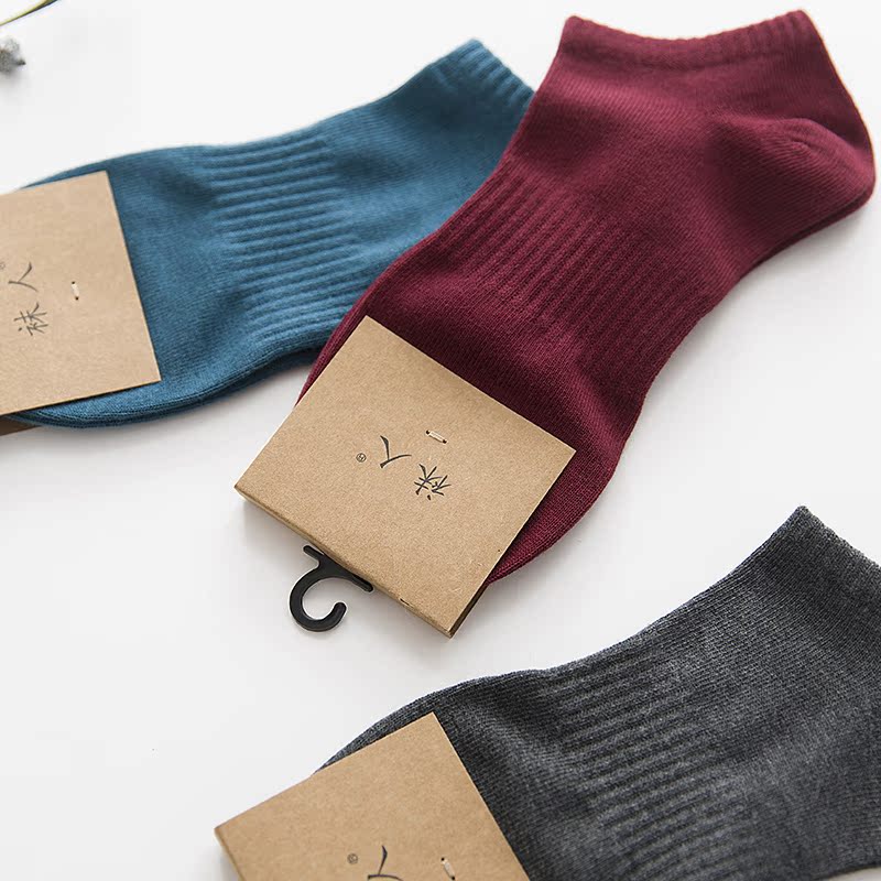Vớ nam Tất vớ thể thao Vớ cotton màu rắn Vớ chạy vớ Mồ hôi Nông vớ vớ thấp Giúp vớ vớ mùa xuân và mùa hè tất cao cổ