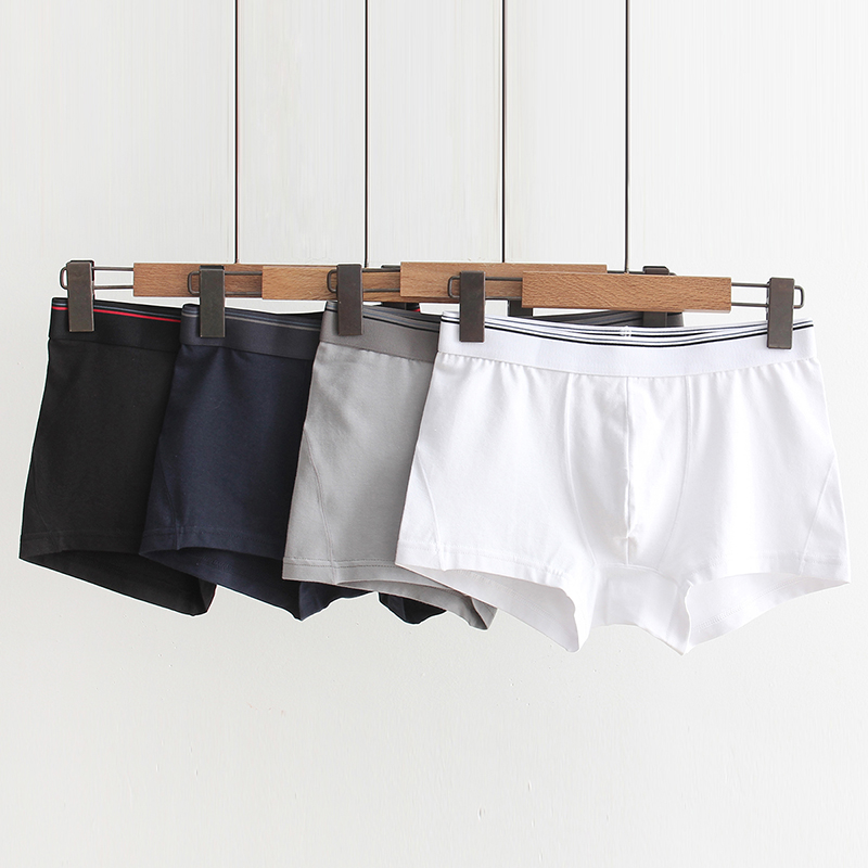 3-pack men's underwear Solid color comfortable cotton boxers boxers Simple breathable safety pants shorts head shorts