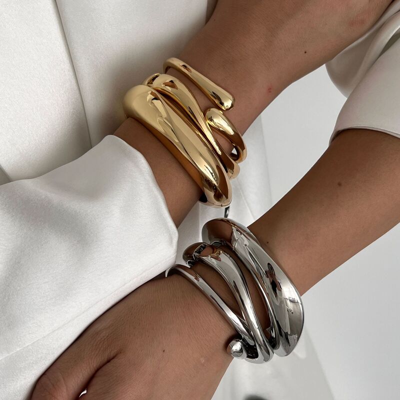 Bracelet Trendy European and American Style Combination Bracelet High-End Alloy Open Bracelet H