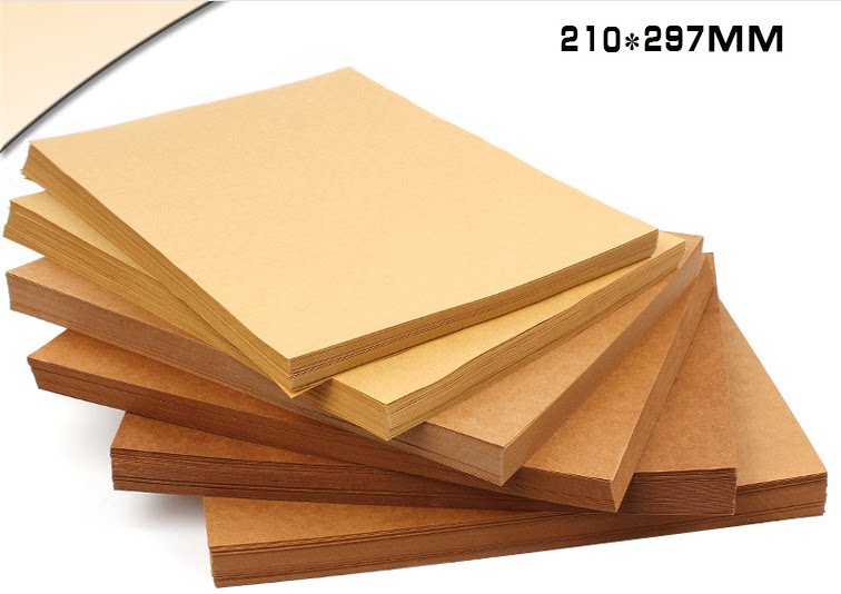 A3 A3 a4 kraft paper 70 gr 200 gr thick cow leather cardboard cover hand folded paper cardboard photocopy paper 4 open