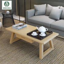  All solid wood coffee table Small apartment Nordic log coffee table Simple modern pine living room tea table Fashion small table