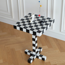 Light luxury modern small apartment coffee table exquisite high sense creative solid wood small square table INS French designer