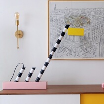 Italian classic collection grade decorative table lamp Memphis art furniture fashionable middle age zebra lamp