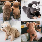 Phim hoạt hình trẻ em jumpsuit đồ ngủ mùa đông dễ thương động vật mặc quần áo trẻ em dịch vụ nhà mùa đông quần áo trẻ em