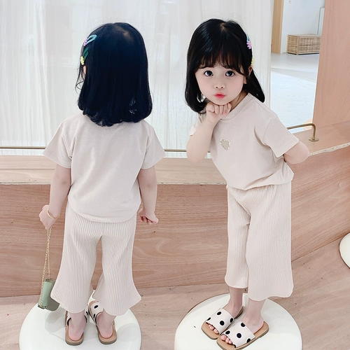 Летние штаны, детская летняя одежда, комплект, короткий рукав, 2020, 2 лет