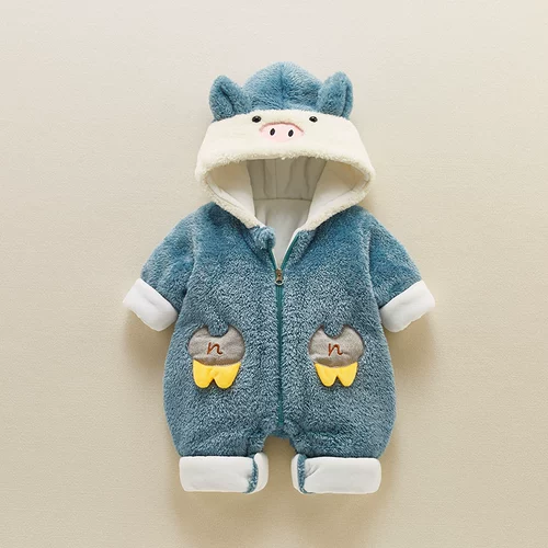 Детский комбинезон для младенца, утепленное демисезонное термобелье, брендовый комплект, милый пуховик, 3 мес.