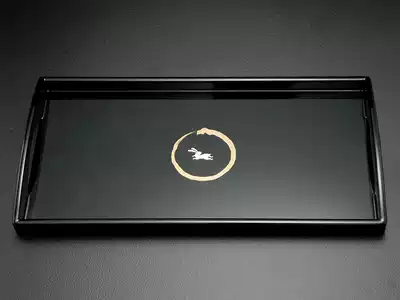 Japan Takaoka lacquerware sticker snail Rabbit coffee tray tea tray lacquer plate 45cm gift