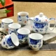 Ưu đãi đặc biệt Jingdezhen Ấm trà sứ màu xanh và trắng Bộ đầy đủ của Ice Cracked Tea Tea Khay Double Tea Cup Tea Set - Trà sứ