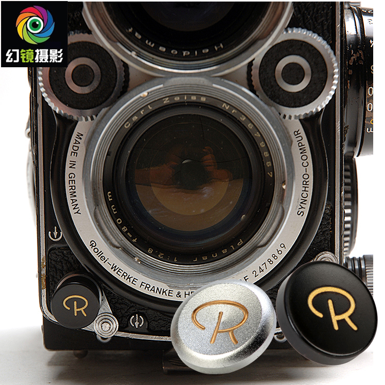 Jie Ying produced for Rolleiflex silver black aluminum shutter button lettering
