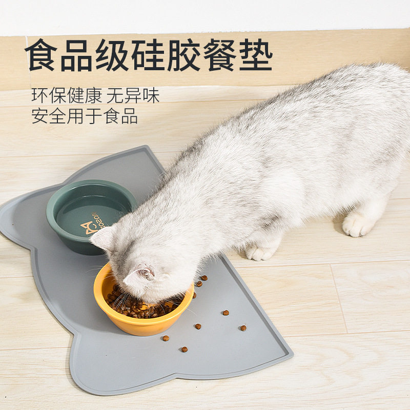 Cat bowl silicone pad pet feeding pad dog anti-skid meal tableware pad large easy cleaning supplies