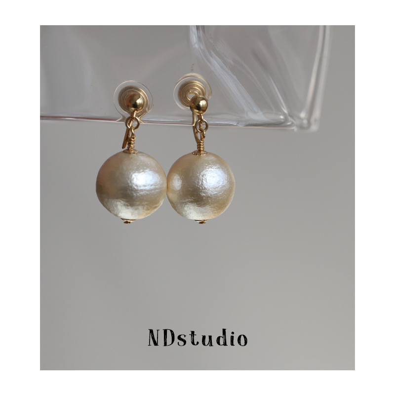 ND Aural Ear Clip Woman Fashion Light Weight Cotton Pearl Advanced Sensation Temperament No Pain Mosquito Coil Ear Clip