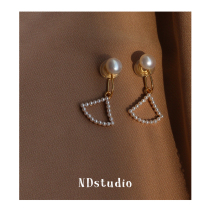 ND earleless geometric painless silicone natural pearl earrings small and exquisite advanced sense mosquito coil ear clip