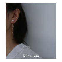 ND no earhole embellishes face-type round face Lean Earrings Method Wave flow Su Long Pearl Mosquito Coil Pan Ear Clip