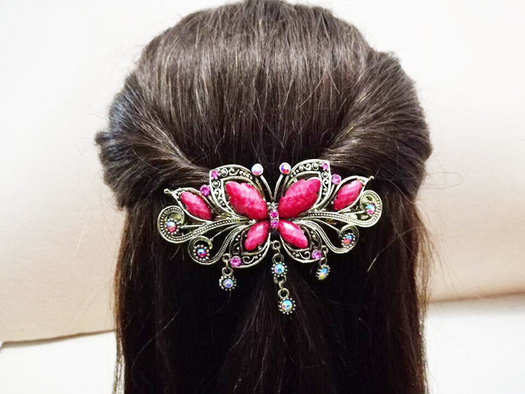 Vintage mũ nhỏ đầu clip người lớn hoang dã thanh lịch mùa xuân clip hoa kẹp tóc pha lê kim cương kẹp tóc phụ kiện tóc bờm tóc đẹp