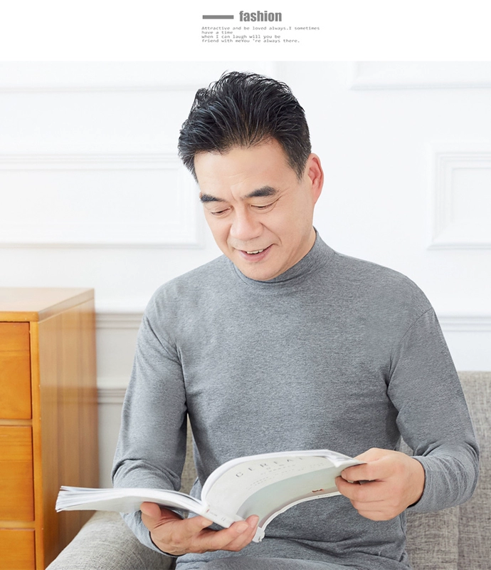 Trung niên và già cotton đồ lót nhiệt nam cao cổ áo mỏng phần quần áo mùa thu đơn mảnh mùa thu và mùa đông cơ sở áo len cotton áo lót mặc vest nữ