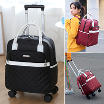 Double Shoulder Tie Rod Backpack Men Universal Wheels Foldable Light Tie Bar Bag Woman Short Trip Bag Check-in Bag