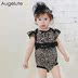 Augelute mùa hè bé bông bay tay áo romper phù hợp với cô gái onesies quần áo haber phù hợp với 42133 Áo liền quần