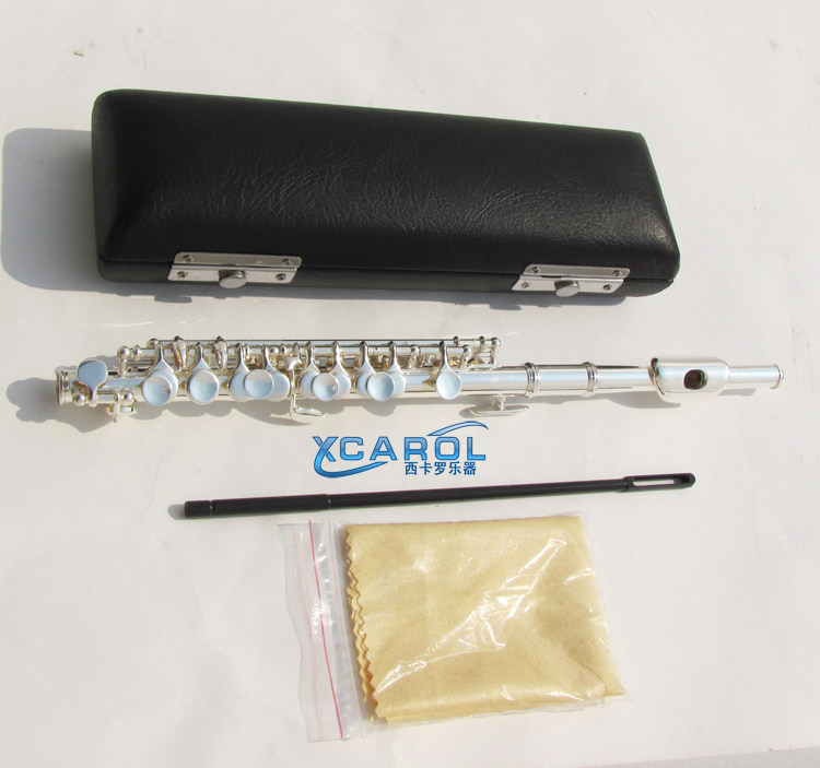Factory direct sales Metal piccolo C tone White brass flute body Beginner musical instrument examination playing 