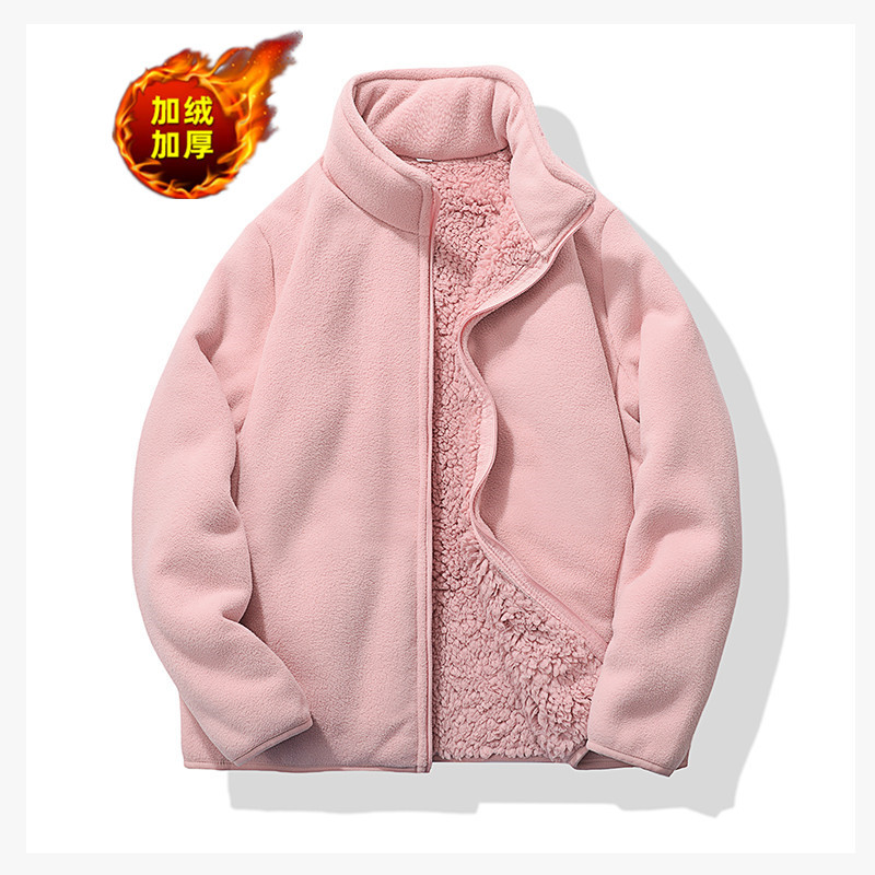 Outdoor Fleece Jacket for Women, New Autumn and Winter Style, Loose Thickened Warm Double-Sided Fleece Cardigan Jacket