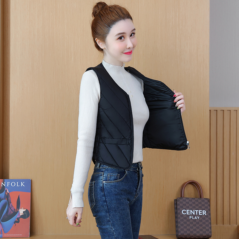 2026 New Autumn and Winter Women's Inner Wear down Cotton Vest Slim Fit Sleeveless Inner Layer Warm Lightweight Close-Fitting Vest 2026 New Autumn and Winter Women's Inner Wear down Cotton Vest Slim Fit Sleeveless Inner Layer Warm Lightweight Close-Fitting Vest