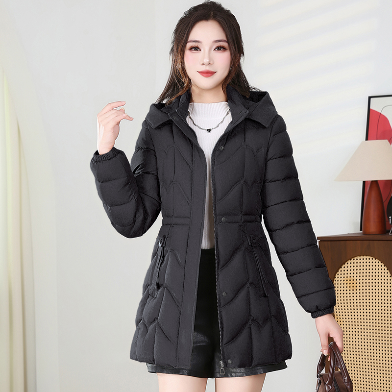 Autumn and Winter Fashionable Warm down Cotton Coat, Mid-Length Slim Fit Versatile Cotton Jacket, New Stylish Women's Small Cotton-Padded Jacket Autumn and Winter Fashionable Warm down Cotton Coat, Mid-Length Slim Fit Versatile Cotton Jacket, New Stylish Women's Small Cotton-Padded Jacket