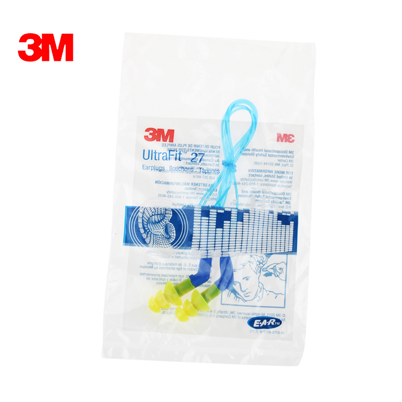 3M professional earplugs Anti-noise sleep strong noise reduction with line sound insulation Learning construction labor protection earplugs with handle