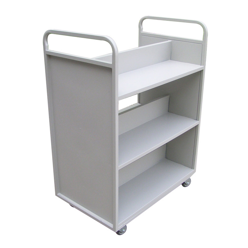 Book Gallery Cart Library Book Car Book Ladder Triple Silent Steel V-type Tablet Mobile Archive Trolley Trolley