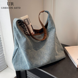 Denim Canvas Bag for Women 2026 New Versatile Large-Capacity Shoulder Bag with a High-End Feel for Work and Commuting Tote Bag