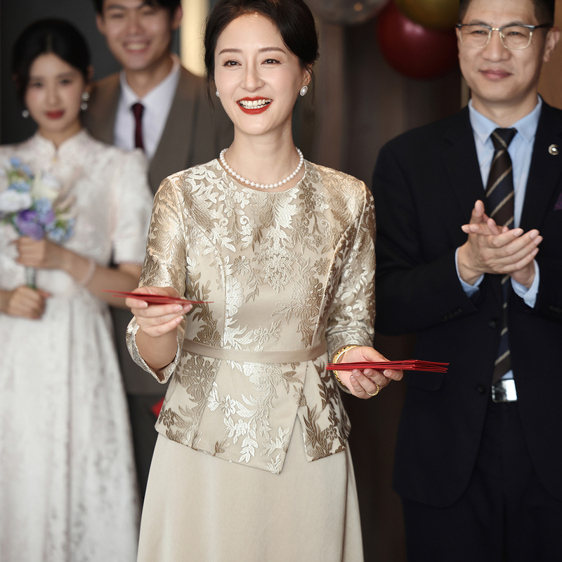 Mother of the Bride Wedding Dress Two-Piece Set, Designer Style, Spring and Autumn 2026 New Dress