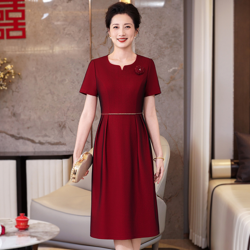2026 New Stylish Mother-Of-The-Bride Wedding Dress for May Day Wedding, Young Style Grandma Outfit, Plus-Size Dress