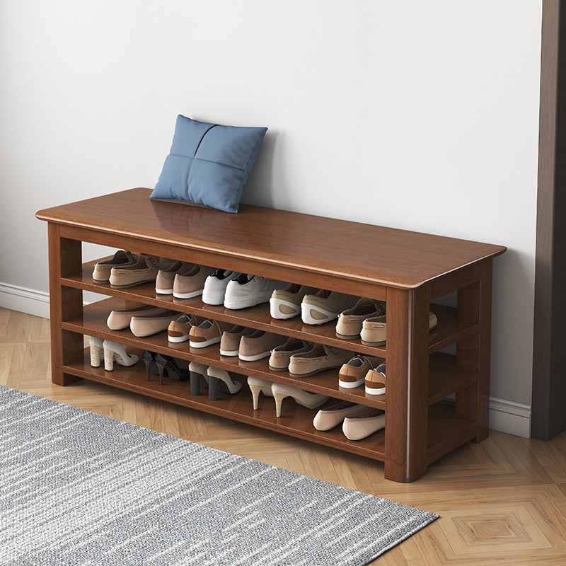 Solid wood changing shoes stool Home doorway into the door Shoe cabinet stool integrated into the family strip stool can be used to enter the shoe stool