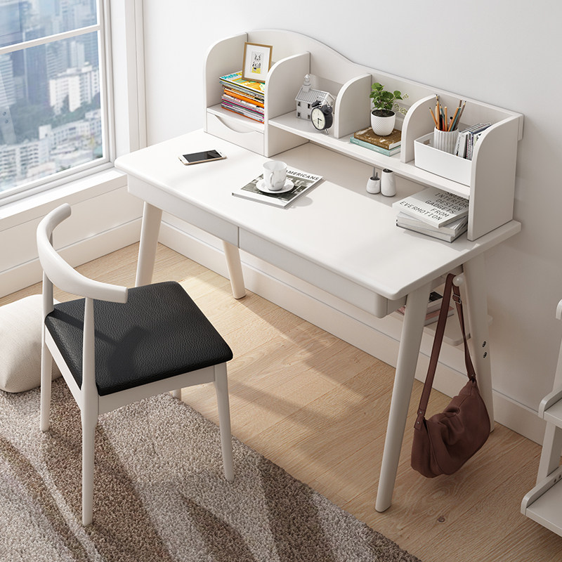 Solid Wood Desk Bookshelf Combination Brief Computer Desktop Desk Home Children Study Desk Primary And Middle School Students Desk Desk