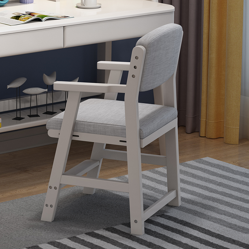 Solid wood children learn chair household adjustable office chair Baby Backchair Middle and secondary school students desk desk seat