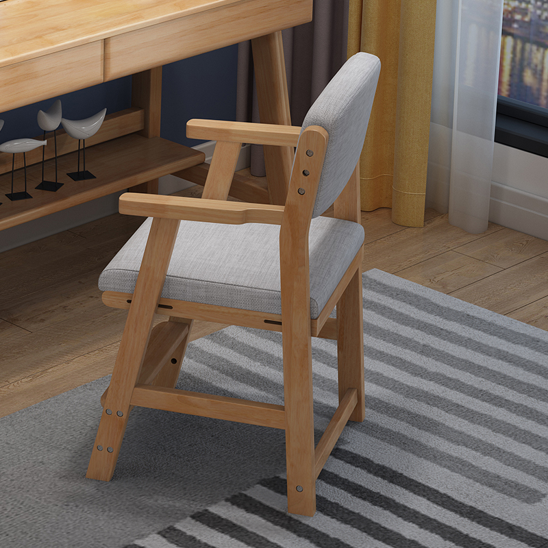 Solid Wood Children Chair Adjustable Home Lift Chair Primary And Middle School Students Learn Office Chair Baby Backrest Armchair