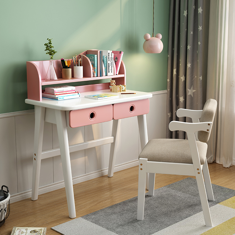 Children's study table All solid wood desks Primary and middle school students' desks and chairs for desk and 60 60 70 80cm