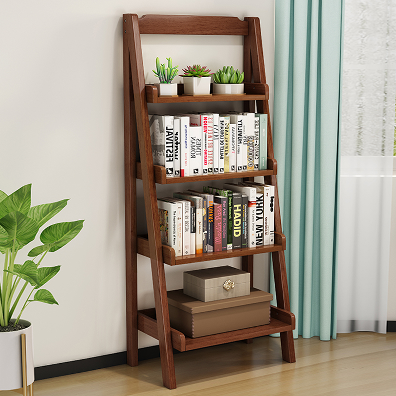 Bookshelf Floor Shelve Shelf Brief Modern Living-room Bedroom Solid Wood Multilayer Containing Layer Shelf Nordic Separator Trapezoidal Flower Shelf