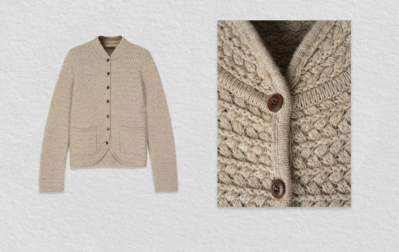 Lightly Mature Chinese-Style Retro Cable-Knit Stand-Collar Wool Sweater Cardigan Hbt1023