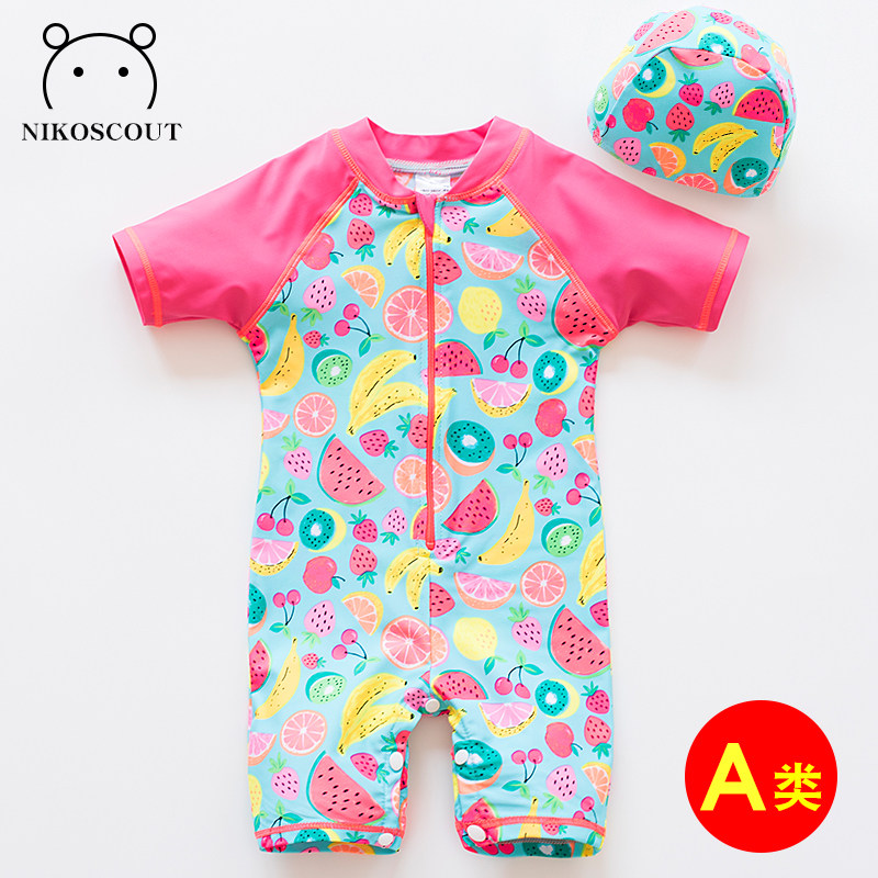 Baby swimsuit baby girl 0-1 year old 3 little girl swimsuit sunscreen one-piece children's quick dry children's surf swimsuit